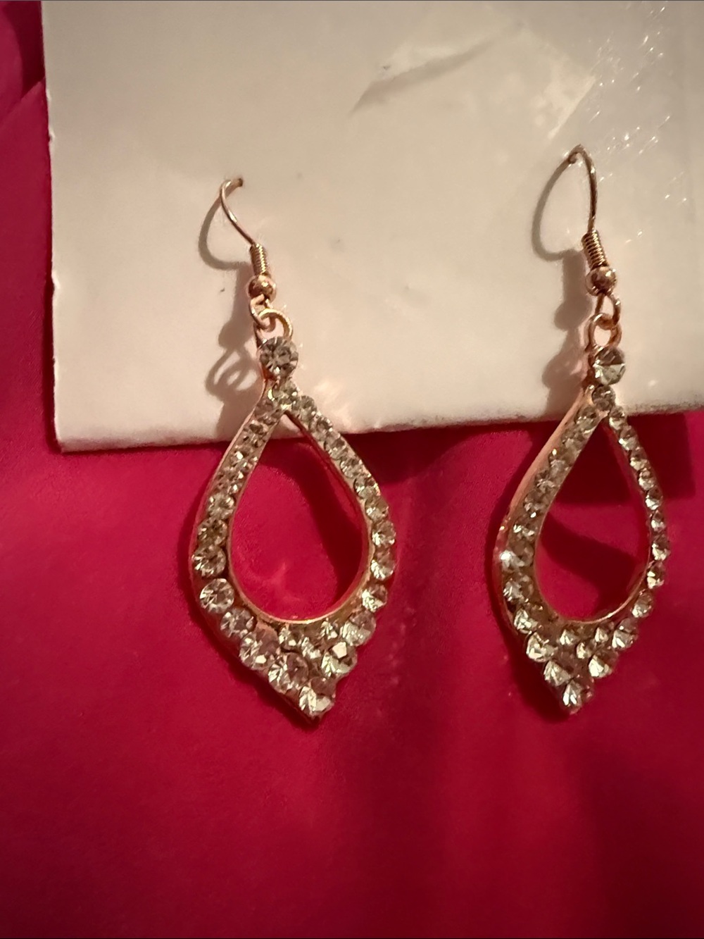 Rose Gold  Teardrop Dangle Earrings